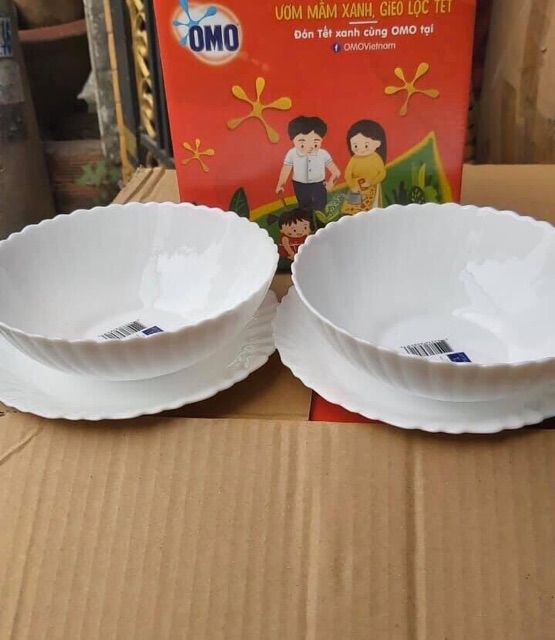 Sét 2 bát và 2 đĩa sứ