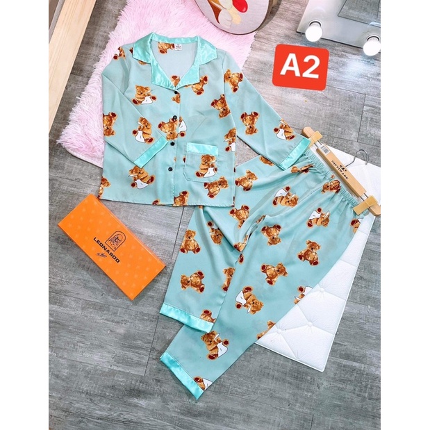 bộ pizama lụa satin 22-32kg | BigBuy360 - bigbuy360.vn