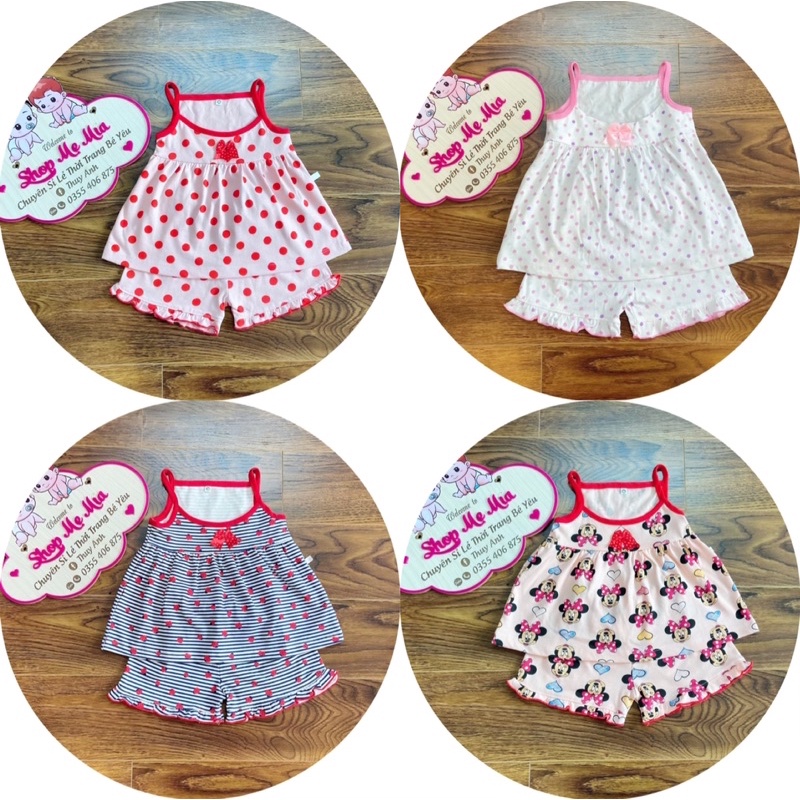 Bộ hai dây cho bé gái - Chất cotton mềm mát