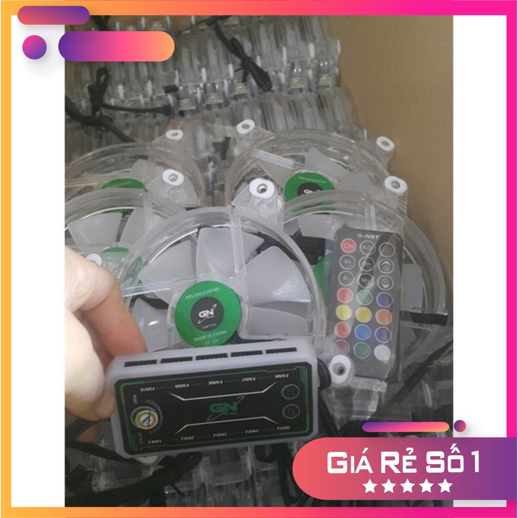 Bộ5 fan led RGB GnetF100 hỗ trợ đồng bộ hub - Hàng chính hãng bảo hành 6 tháng - Shop báo hồng