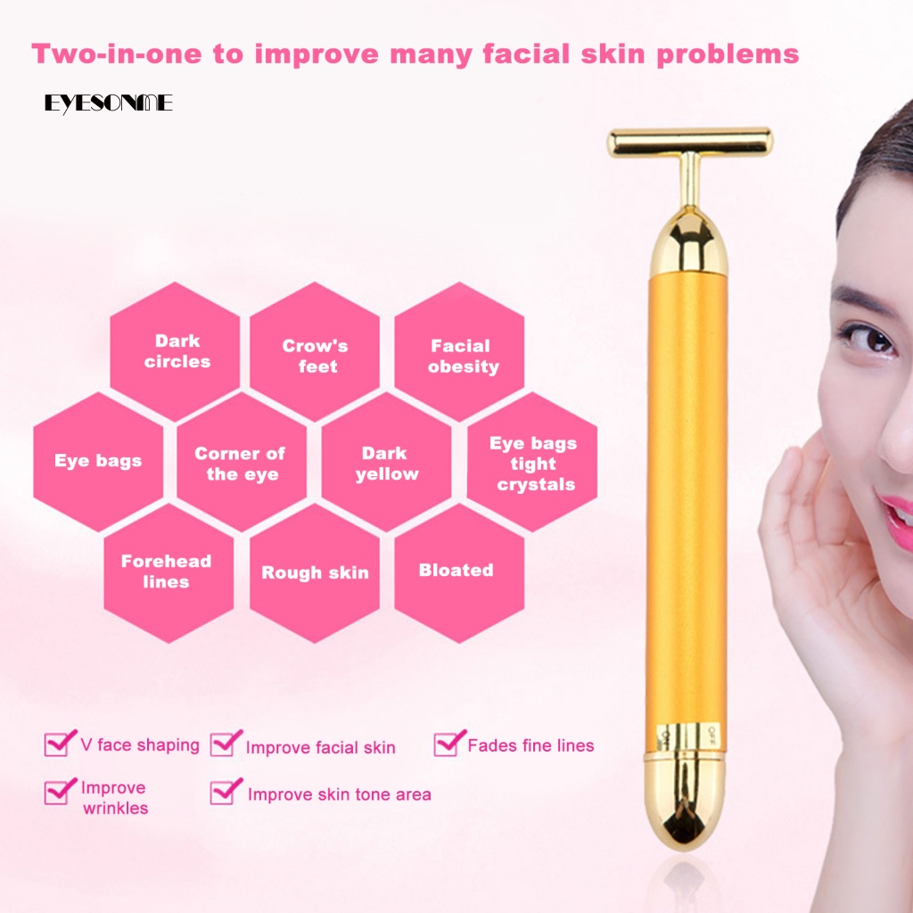 Cây Lăn Mát Xa Mặt Và Mắt Chiết Xuất Vàng 24K