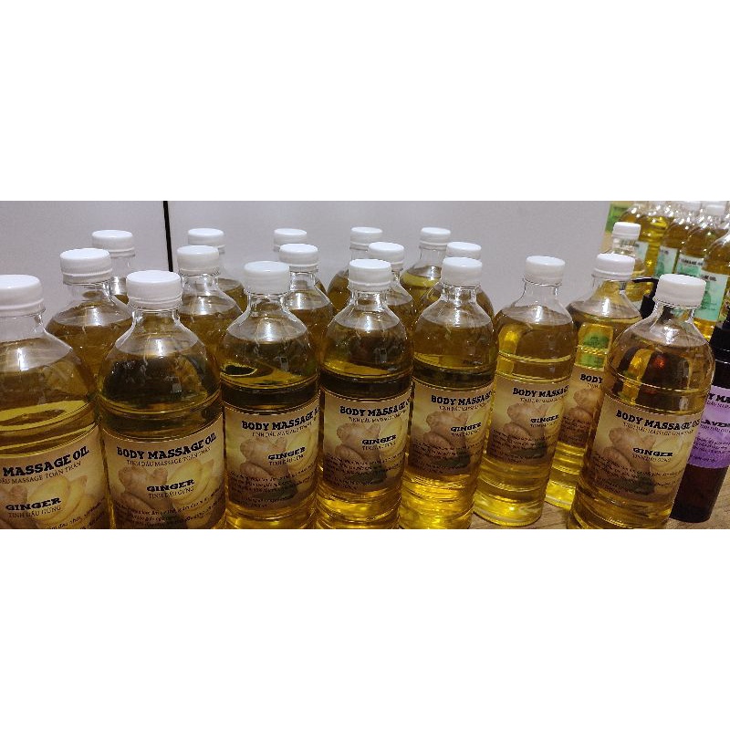 Combo 5 lít Dầu Gừng Massage Đã Thông Kinh Lạc, Thơm Đượm Gừng, Hương Cay Ấm