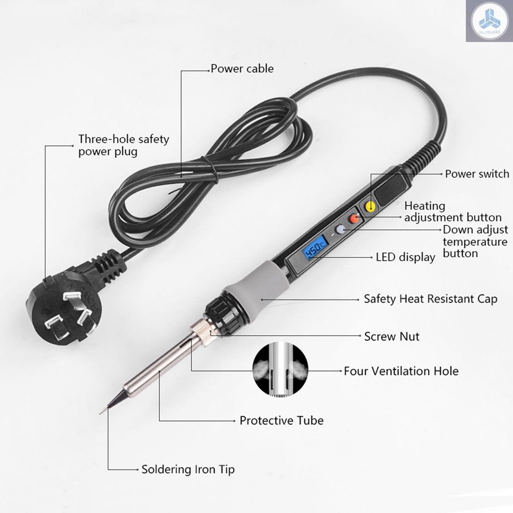 Máy Kỹ Thuật Số 80W 100-480°C Bộ Dụng Cụ Hàn Điện Đa Năng VN26 Chất Lượng Cao