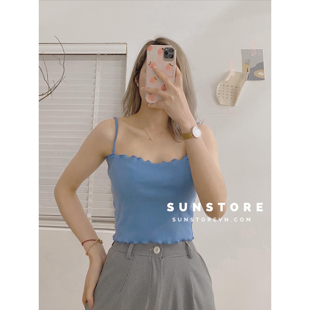 Áo hai dây croptop 2s mùa hè 4 màu