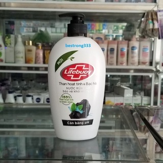 Nước rửa tay Lifebuoy Than hoạt tính và bạc hà 500g