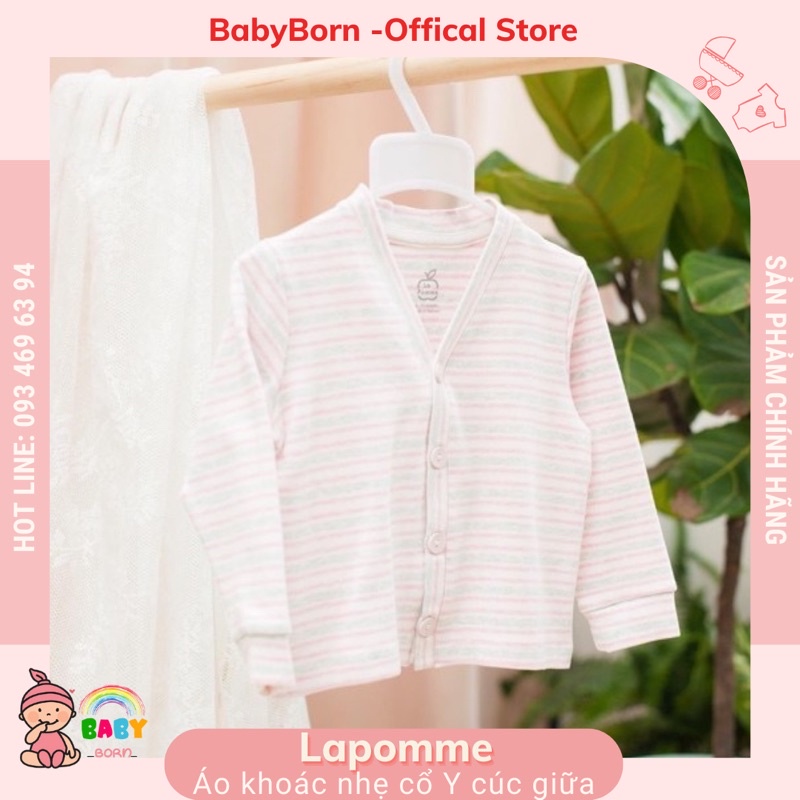 Lapomme - Áo khoác nhẹ cổ Y cài cúc giữa