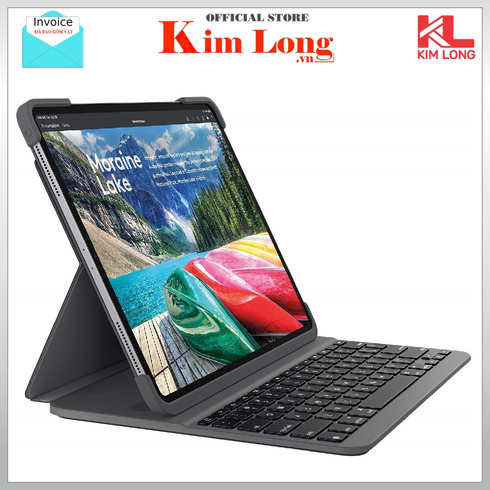 Bao da kèm bàn phím Logitech Slim Folio Pro iPad Pro 11 và 12.9 inch Đèn sáng, Bluetooth - Bảo hành chính hãng 12 tháng