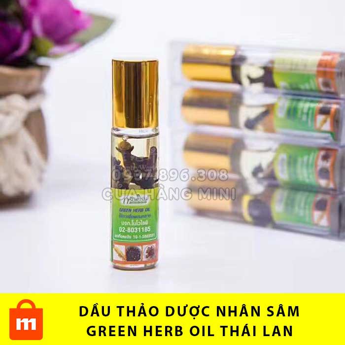 Dầu Lăn Thảo Dược Nhân Sâm Green Herb Oil Thái Lan - 8ml