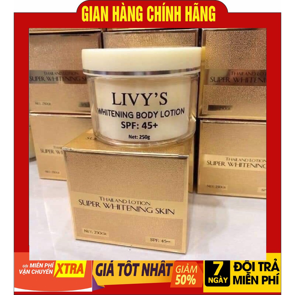 Kem Body LIVY'S Thái Lan, Không Bết Rít, Không Gây Kích Ứng, Giúp Dưỡng Trắng Da Từ Sâu Bên Trong, Chống Lão Hóa