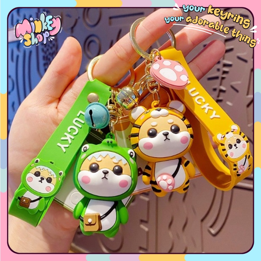 Móc khóa anime cute hoạt hình dễ thương phi hành gia + quà tặng móc chìa khoá gấu bông cặp đôi phụ kiện túi xách -Minkey