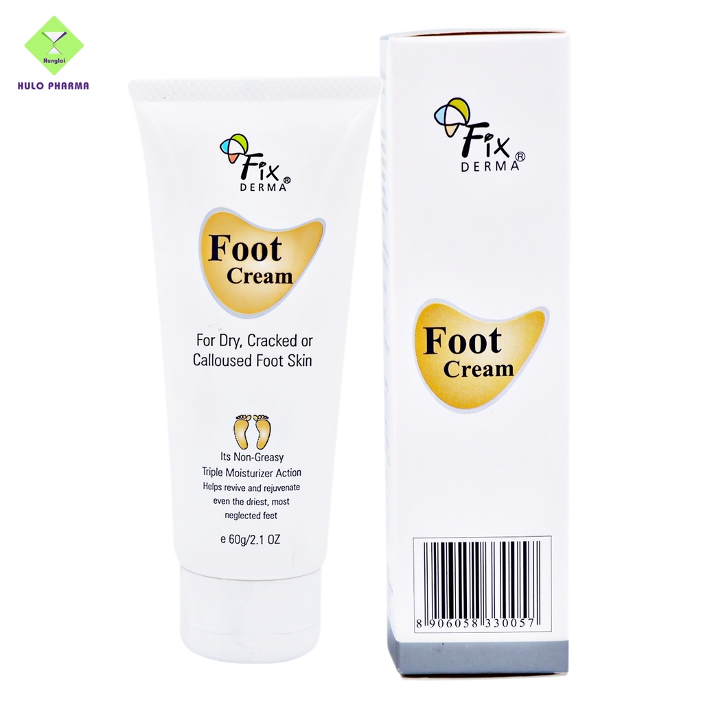 Kem Nứt Gót Chân FIXDERMA Foot Cream Giúp Mềm Mịn Và Loại Bỏ Tình Trạng Nứt Nẻ Khô Ráp Chai Sần Da 60g