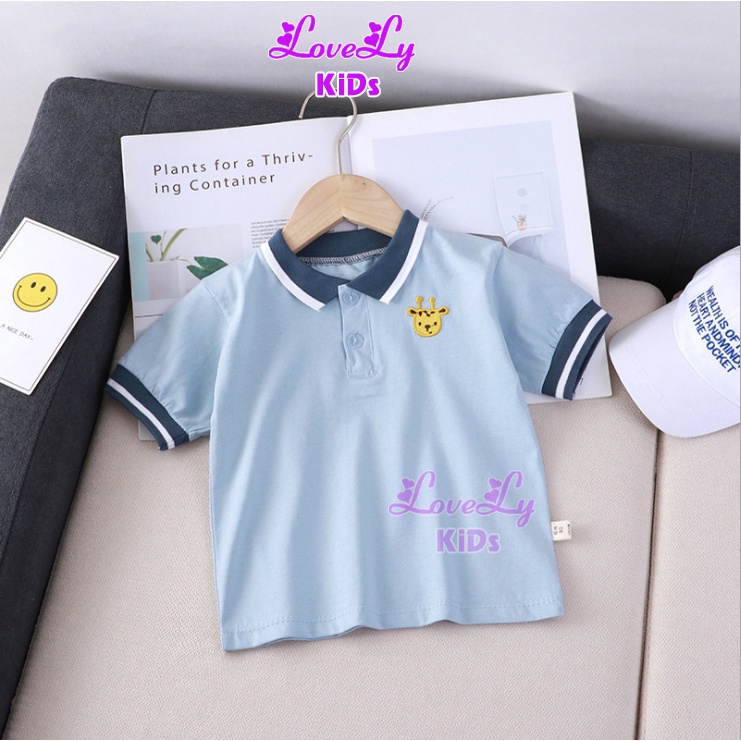 Áo polo cho bé trai chất thun cotton có cổ đủ size phong cách Hàn Quốc - LoveLy Shop