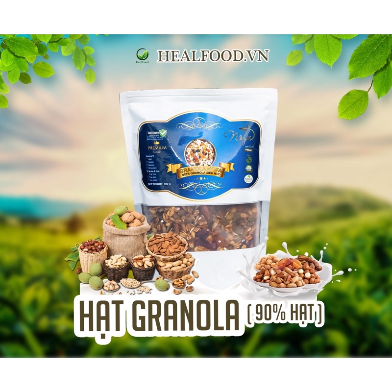 Hạt dinh dưỡng GRANOLA 70%-90% loại hạt nguyên chất- 500g