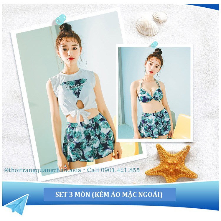 (Hàng Nhập) SET 3 MÓN BIKINI 2 MẢNH+GỒM ÁO MẶC NGOÀI #2041 | BigBuy360 - bigbuy360.vn