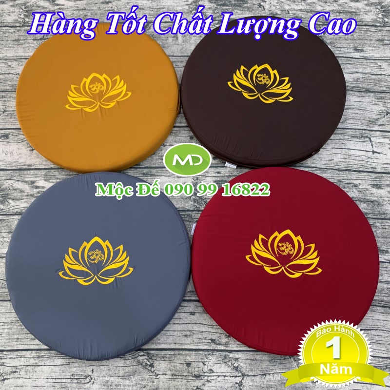Tọa Cụ MANDALA Tròn 50x5cm Phật Giáo Trang Nhã, Ruột Nệm Siêu Bền, Đàn Hồi Cao, Êm Ái - Dùng Ngồi Thiền Định, Thư Giãn