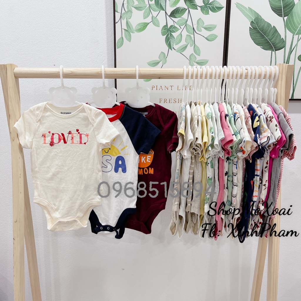 BODYSUIT OLDNAVY SIZE 0-3M(3-5kg) LINK 1, BODYCHIP CỘC TAY XUẤT DƯ CHO BÉ