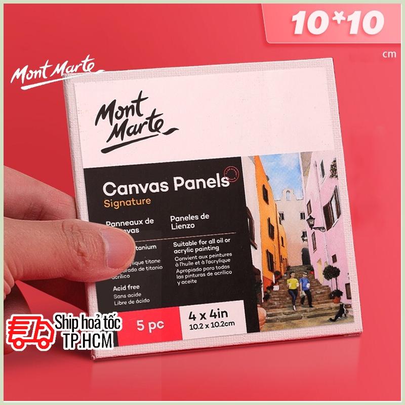 Bộ 5 Tấm Canvas Panels 10.2x10.2cm Mont Marte - CMPL1010 - Canvas Vẽ Tranh, Toan Vẽ Tranh