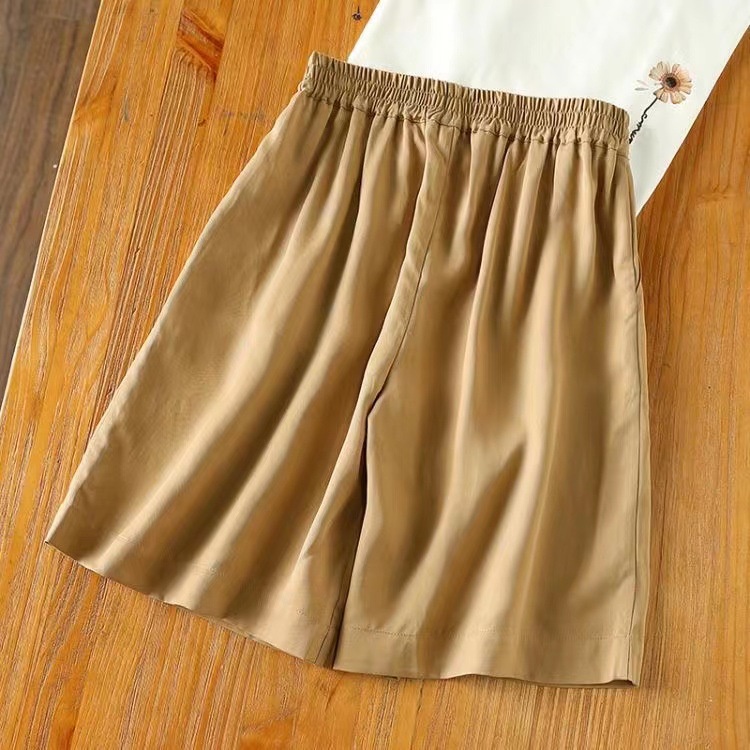 N10639 Quần ống rộng ngắn nữ hè cotton hàng nhập