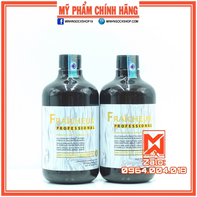 ✅[ Fraicheur-Chính Hãng ] Dầu Gội Và Dầu Xả Siêu Mượt Fraicheur Smoothing 500ml