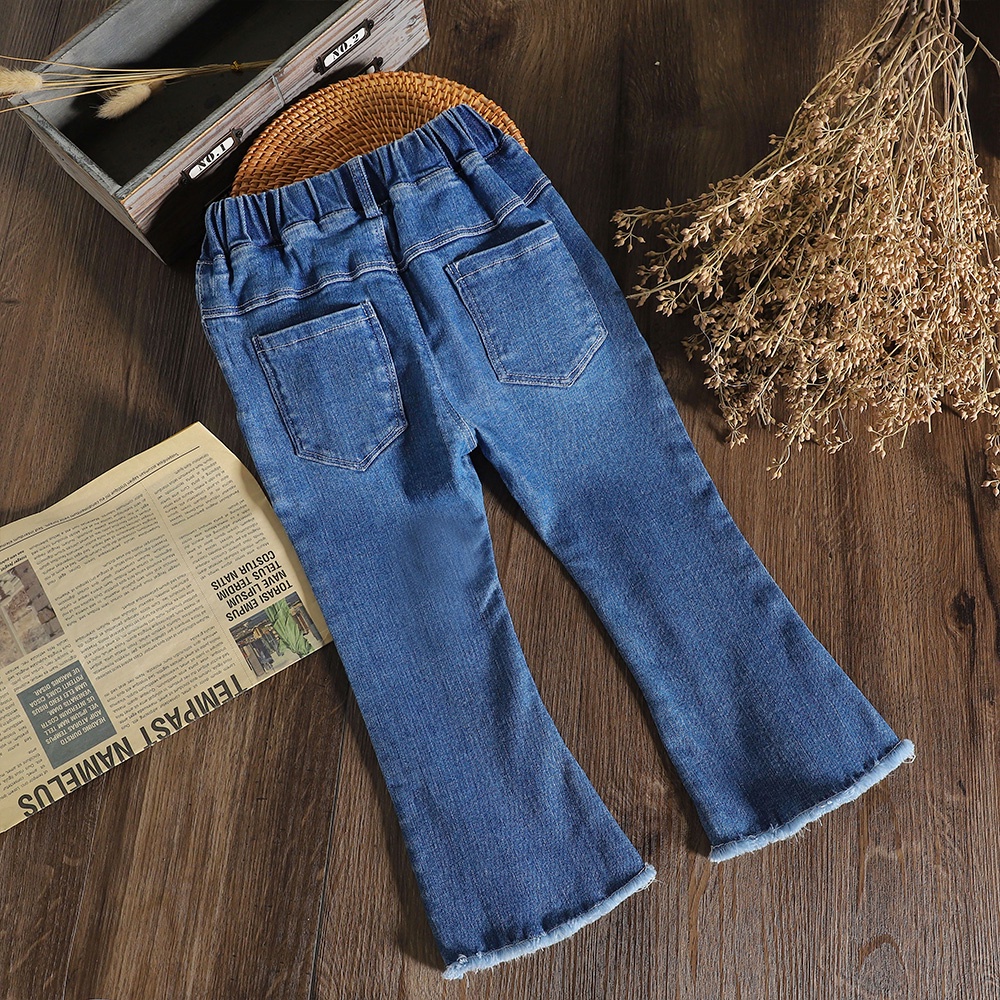 Quần jeans BEAR LEADER ống loe thời trang xuân thu mới cho bé gái 2-6 tuổi