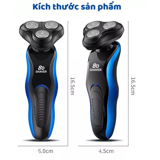 Máy Cạo Râu Đa Năng 8D Shaver S9228 3 in 1, cắt tóc, cạo dâu, tỉa lông mũi, Tặng thêm 3 lưỡi thay thế