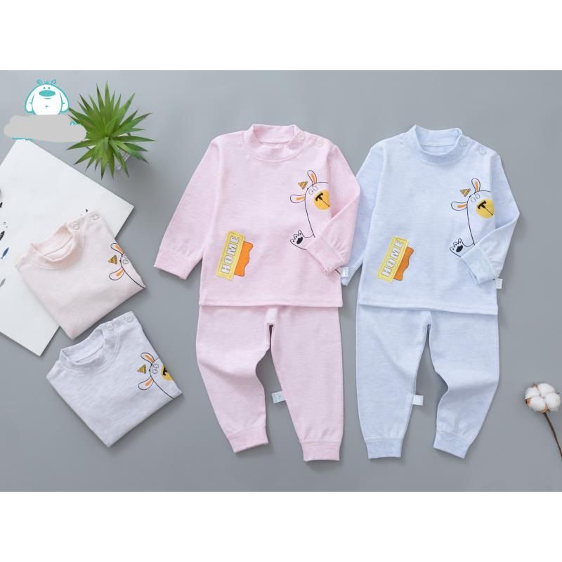 Bộ dài tay thu đông cho bé, chất cotton len cao cấp, mềm mịn, thấm hút mồ hôi