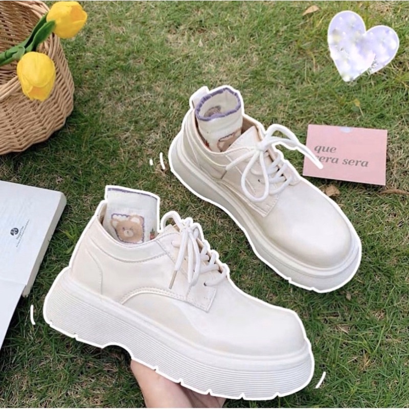 GIÀY OXFORD DA TRƠN ĐẾ CAO 5CM
