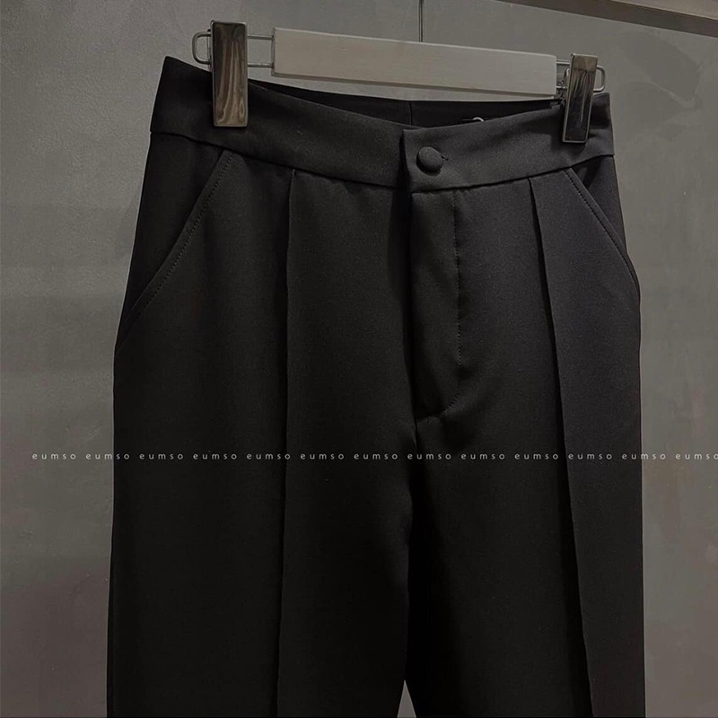 Quần tây ống loe lưng cao có túi trước 1 khuy vải tuyết mưa cao cấp tôn dáng Ladya Store M8044