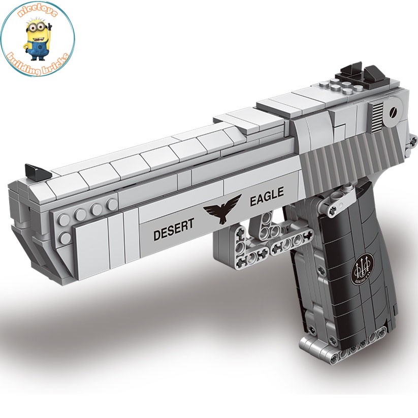 Đồ Chơi Lắp Ráp Kiểu LEGO CSGO , Free Fire Mô Hình Lục Bạc Desert Eagle Silver Pistolll Model XB24004 Với 528 Mảnh Ghép