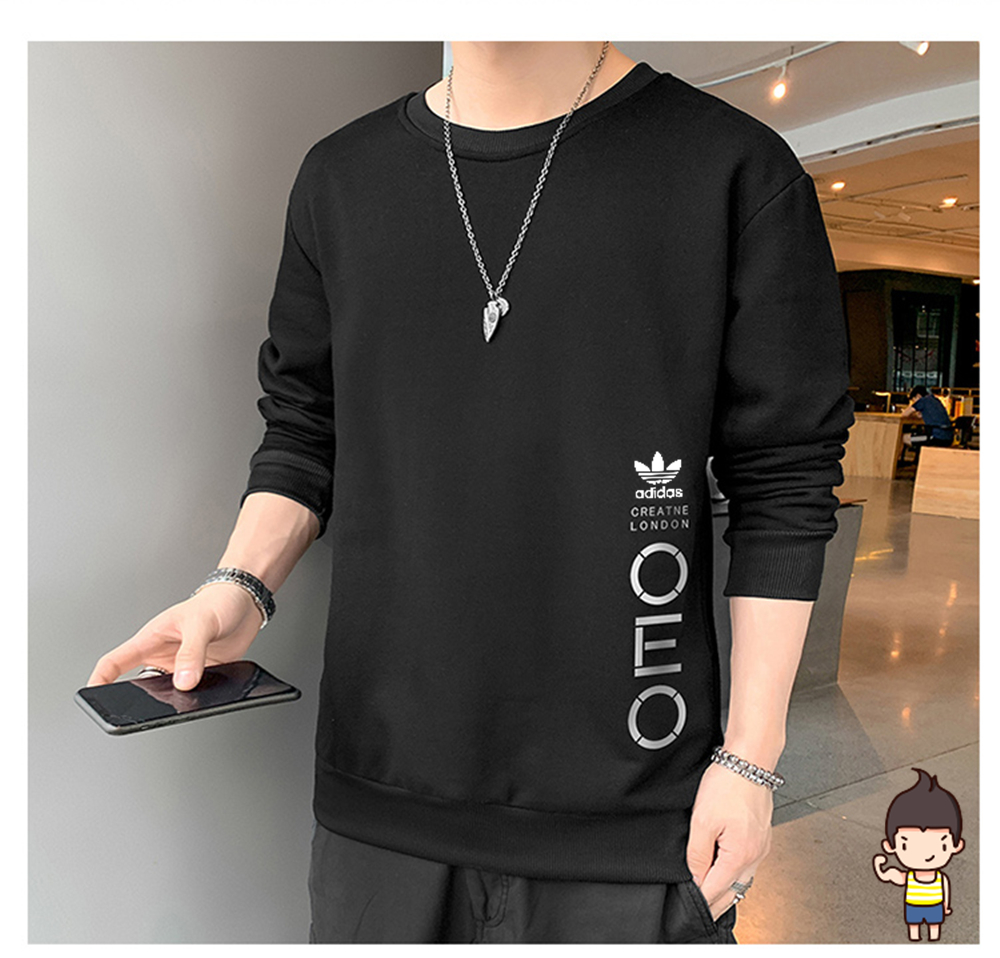 Adidas clover casual casual mens sweater in autumn winter wild round neck long sleeved solid color