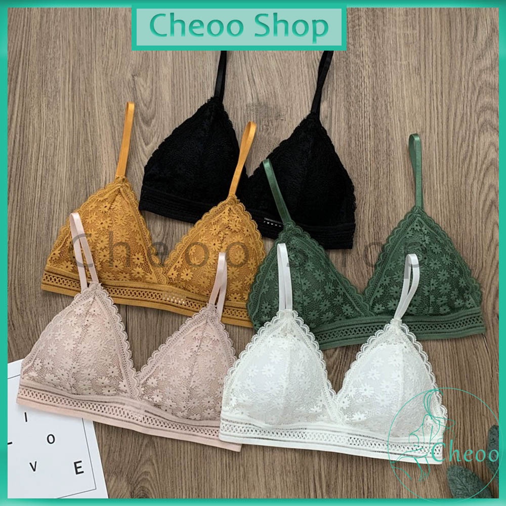 Áo Bra Ren Hoa Cúc Đệm Mỏng Không Gọng Cao Cấp AL41 Cheoo Shop