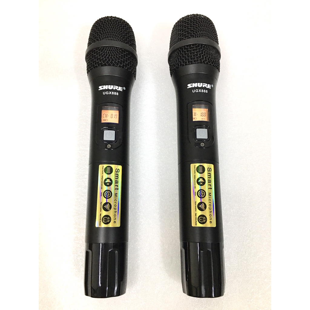 Micro Không Dây SHURE UGX 888 Tự Ngắt,Dò Sóng Chỉnh Tần Số Hiện Đại. Dòng Karaoke Cao Cấp Quán Hát.