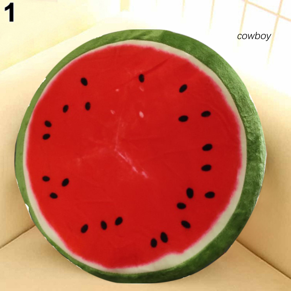 COW|Soft Round Pillow Plush Cushion Orange Kiwi Watermelon Fruit Toys Seat Pad