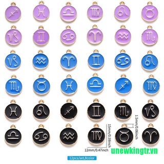 Bộ 12 Mặt Dây Chuyền Hình Cung Hoàng Đạo Tráng Men