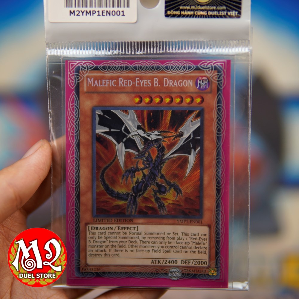 Thẻ bài Yugioh YMP1-EN001-Malefic Red-Eyes B. Dragon do Konami sản xuất -  Bảo quản M2SCCQ-LITE