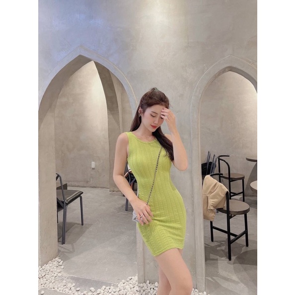 Đầm BODY gân len 3 màu ôm trọn body của các nàng (có size) -Phong cách Hàn Quốc 2022
