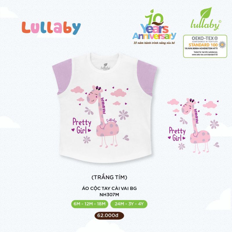 Bộ cộc tay cotton Lullaby bé gái 2022