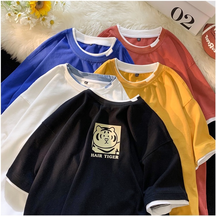 Áo thun unisex HAIR TIGER Ulzzang basic layer rách form rộng tay lỡ dành cho nam nữ chất liệu cotton Tiny Clothes | BigBuy360 - bigbuy360.vn