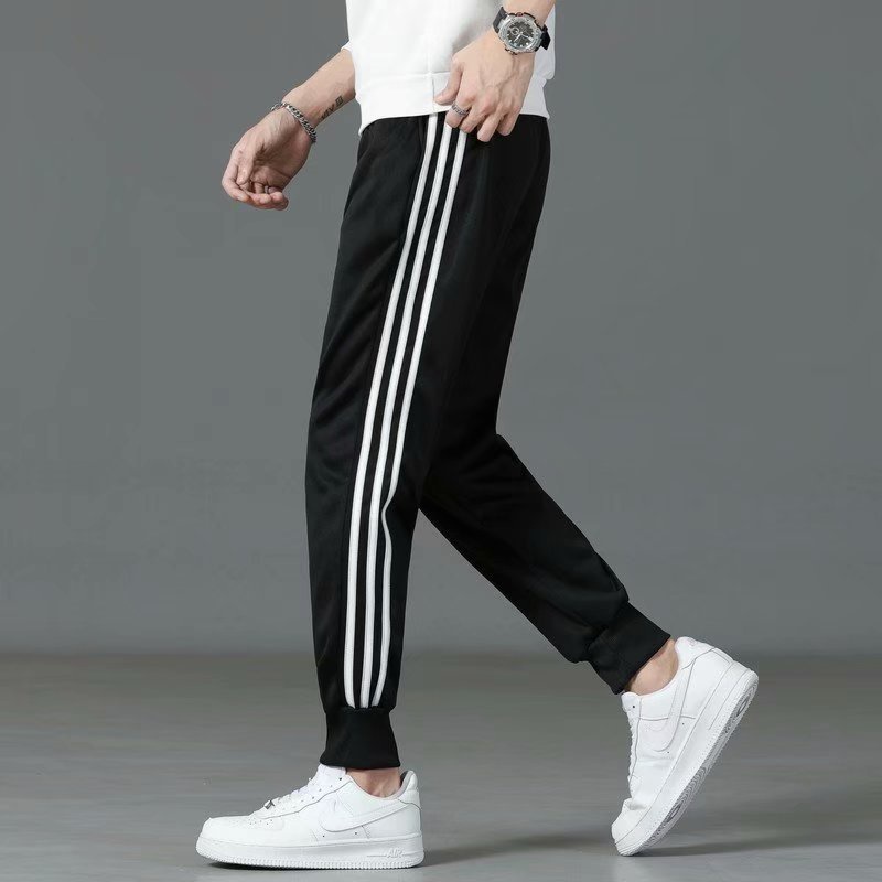 Quần thun đen 3 sọc ống bo nam nữ unisex quần jogger chất thun poly 2 da co dãn 4 chiều cao cấp