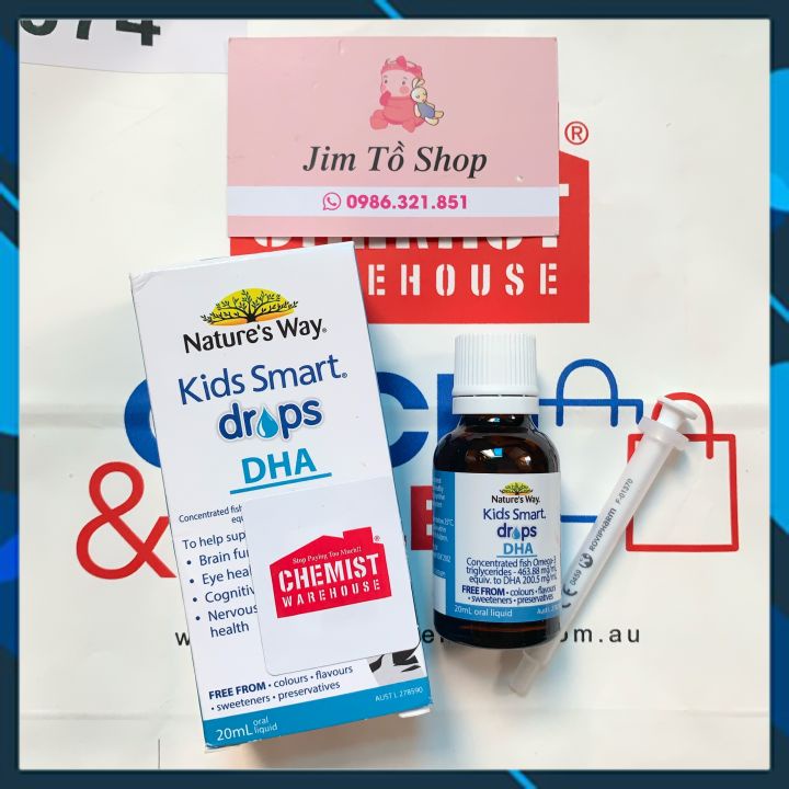 DHA Nature's Way Kids Smart Drops DHA Dạng Giọt Giúp Tăng IQ, Phát Triển Não Bộ Cho Bé 20ml