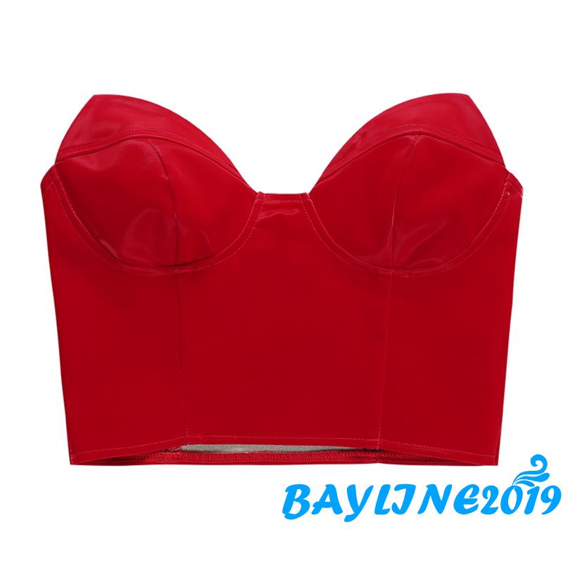 Áo ống da cổ chữ V khóa kéo quyến rũ cho nữ | BigBuy360 - bigbuy360.vn