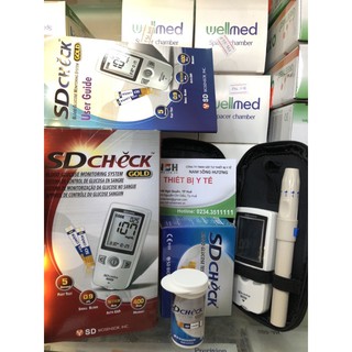 Hộp 50 test thử que thử đường huyết sd check sdcheck gold 50 25 que test thử que thử tiểu đường sdcheck gold hàn quốc