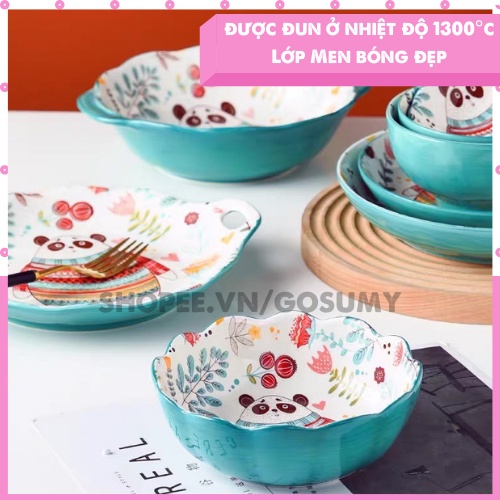 Bộ Bát Đĩa Decor Chén Dĩa Sứ Dễ Thương Đẹp Cao Cấp Hình Chó Corgi 14 món Cực Cute