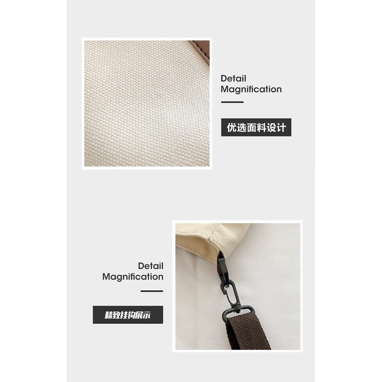 Túi Đeo Vai Vải Canvas Cỡ Lớn Kiểu Hàn Quốc Dễ Phối Đồ Cho Nữ
