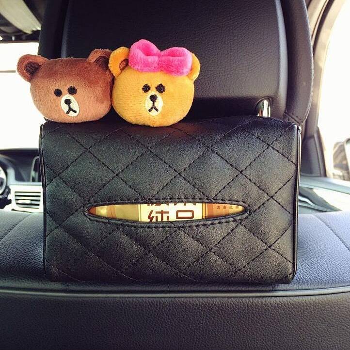 Korean Creative Car Seat Back Sunshade Cute Paper Extraction Box Multi-Functional Hanging Car Fixed Car Tissue Box Auto department store supplies