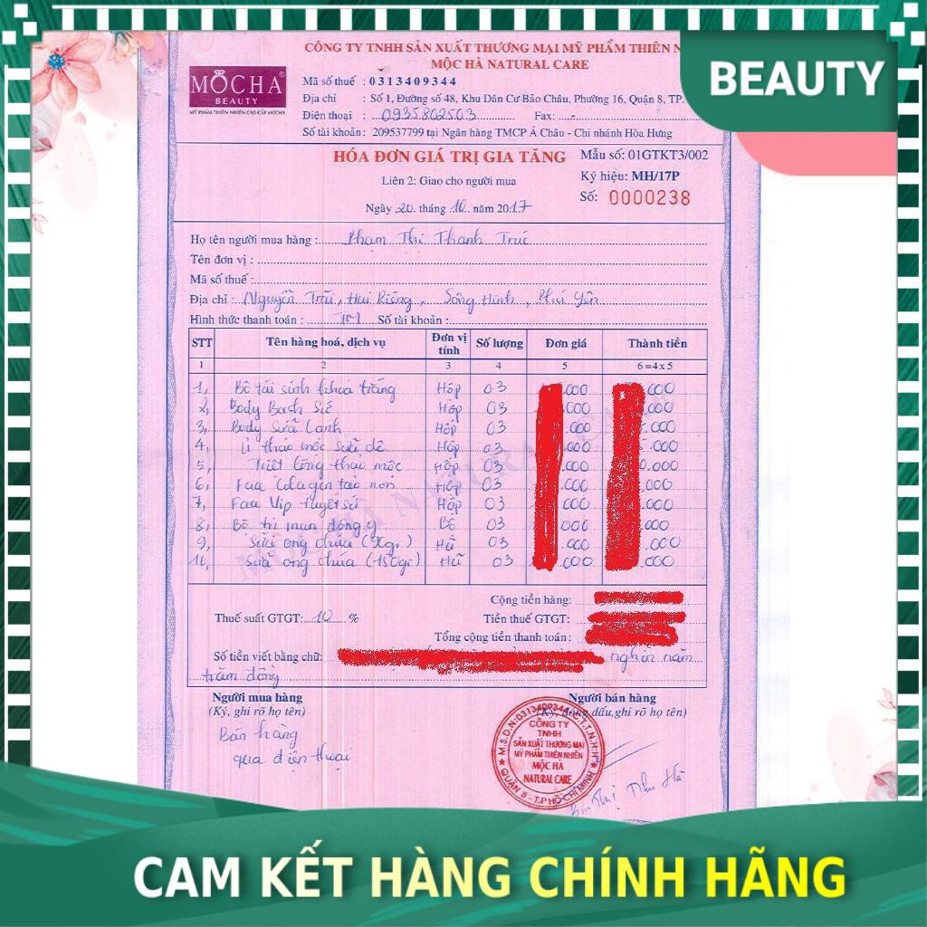 [Chính hãng 100%] Body bạch sứ ngày đêm Mocha