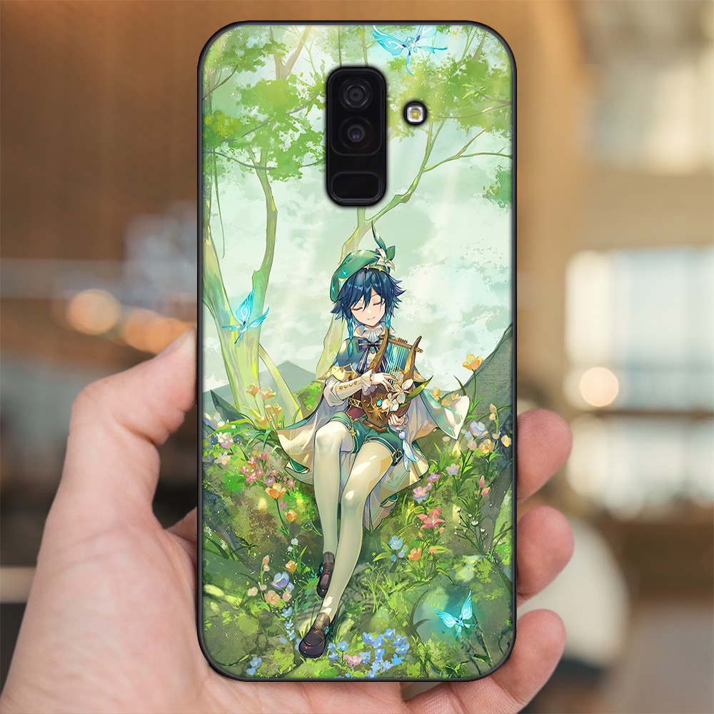 Ốp lưng Samsung A6 Plus viền đen in hình Venti Genshin Impact