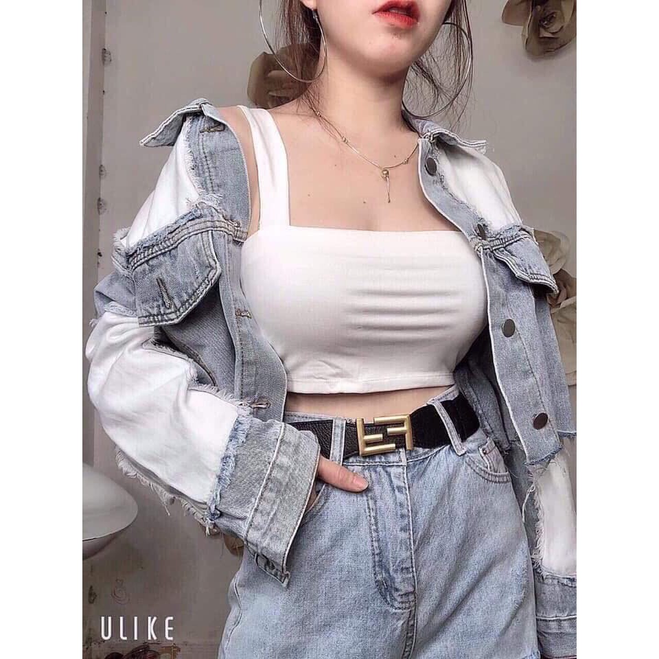 [HÌNH THẬT] ÁO HAI DÂY BẢN LỚN TRƠN BASIC THUN NỮ CROPTOP ÔM BODY HOT GIRL ULZZANG HÀN QUỐC SWAG CHẤT 42