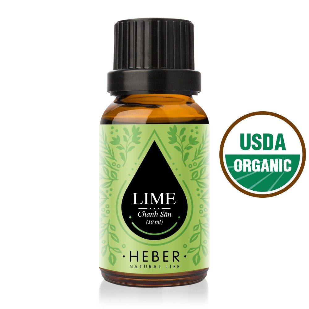 Tinh Dầu Chanh Sần Heber Natural Life- Lime, Cao Cấp Nhập Khẩu, Thiên Nhiên Nguyên Chất Xông Phòng, Chai 10ml/30ml/50ml