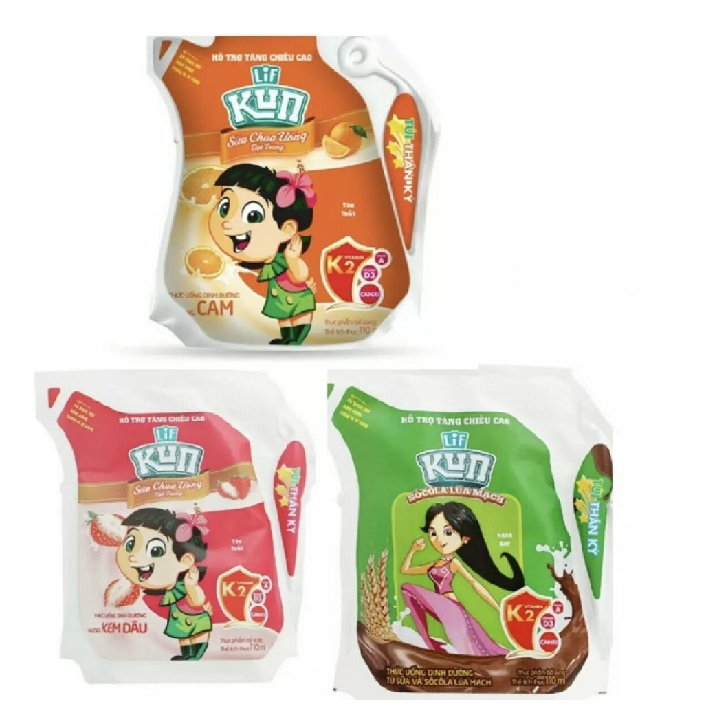 Sữa Kun Dạng Túi Đủ Mùi 110ml